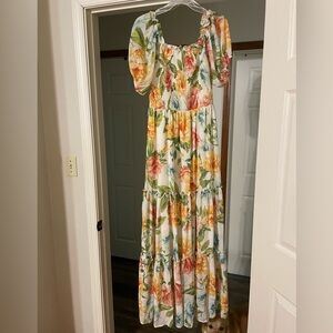 Baltic Born White/Floral Maxi Dress
